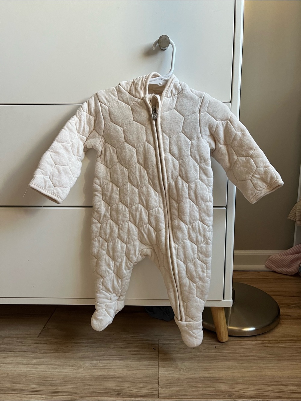 Burt's Bees Baby Quilted Footed One-Piece - Cream